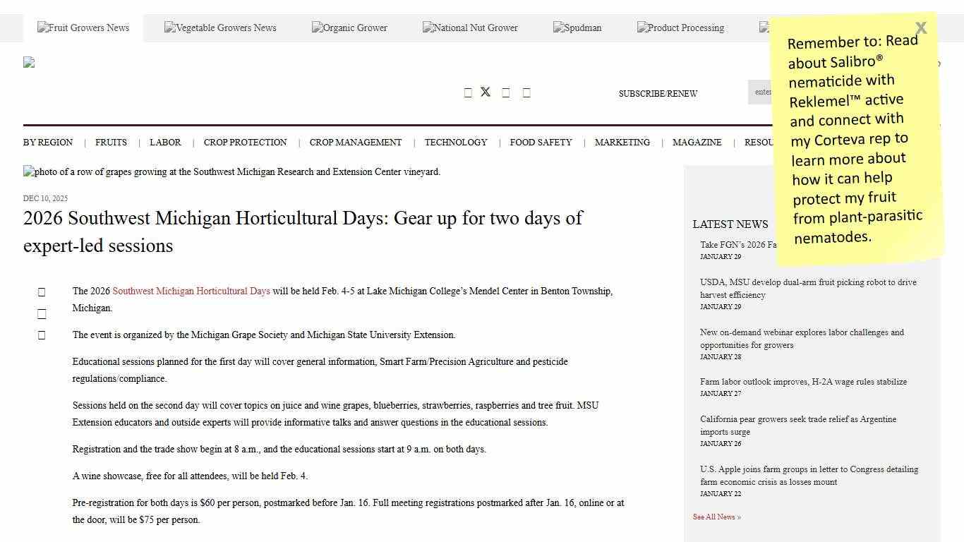 Michigan grape grower meeting February 2026- Fruit Growers News